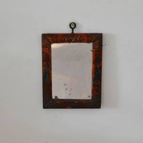 A Swedish 18th century small mirror with painted frame 